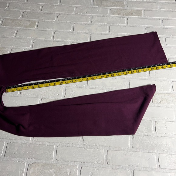 Pact Pants Women Large Purple Bootcut Pull On Ribbed Knit Cotton Yoga Athleisure - Picture 11 of 13